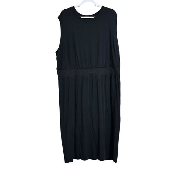 Athleta Santorini Cinch Dress Women's 2X Black Stretch Lined Sleeveless - Picture 1 of 8